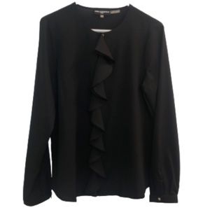 Karl Lagerfeld Black Long Sleeve Blouse